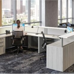 Reception Desk with curved countertops b