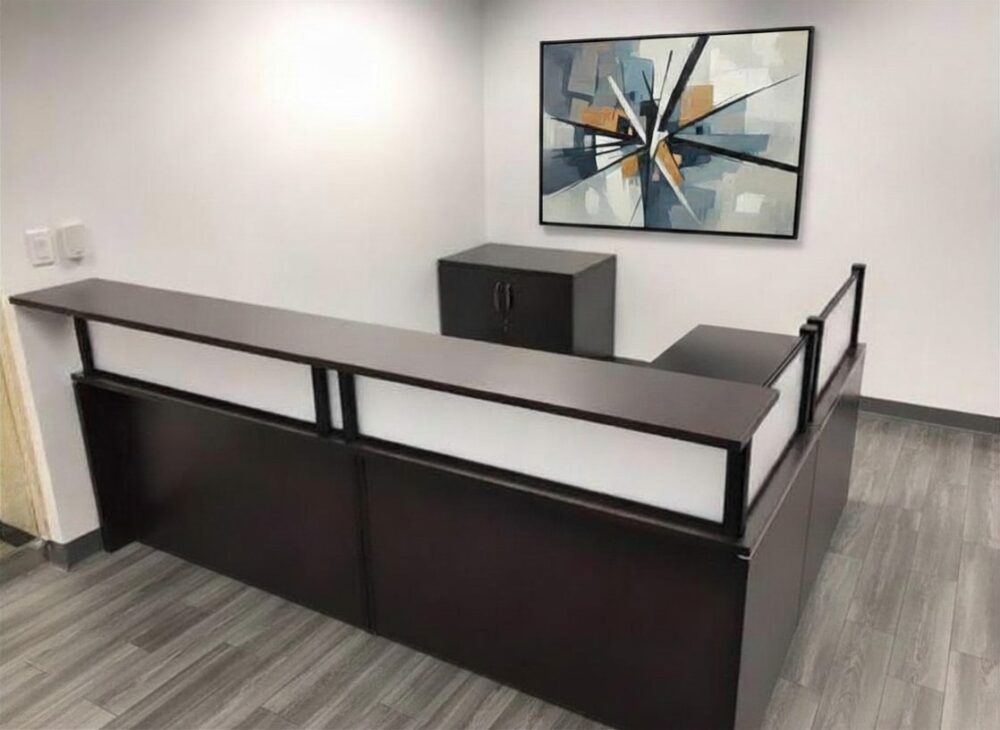 Reception desk Espresso L shape Reception desk Espresso L shape