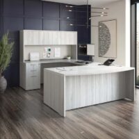 Silver Birch U Shape with Hutch