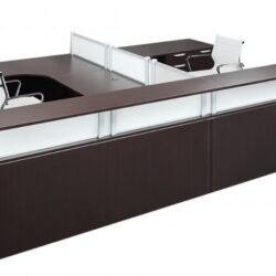 Two person Reception desk in Espresso finish