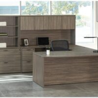 Urban Walnut Finish U Shape with Hutch