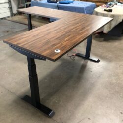 Walnut Block Adjustable Height L Shape
