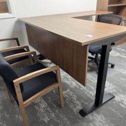 Walnut Height adjustable L shape