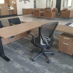 Walnut Height adjustable L shape