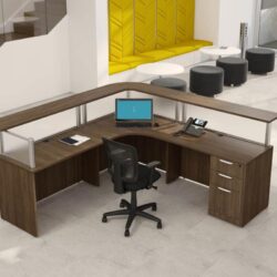 Walnut Reception Desk L shape