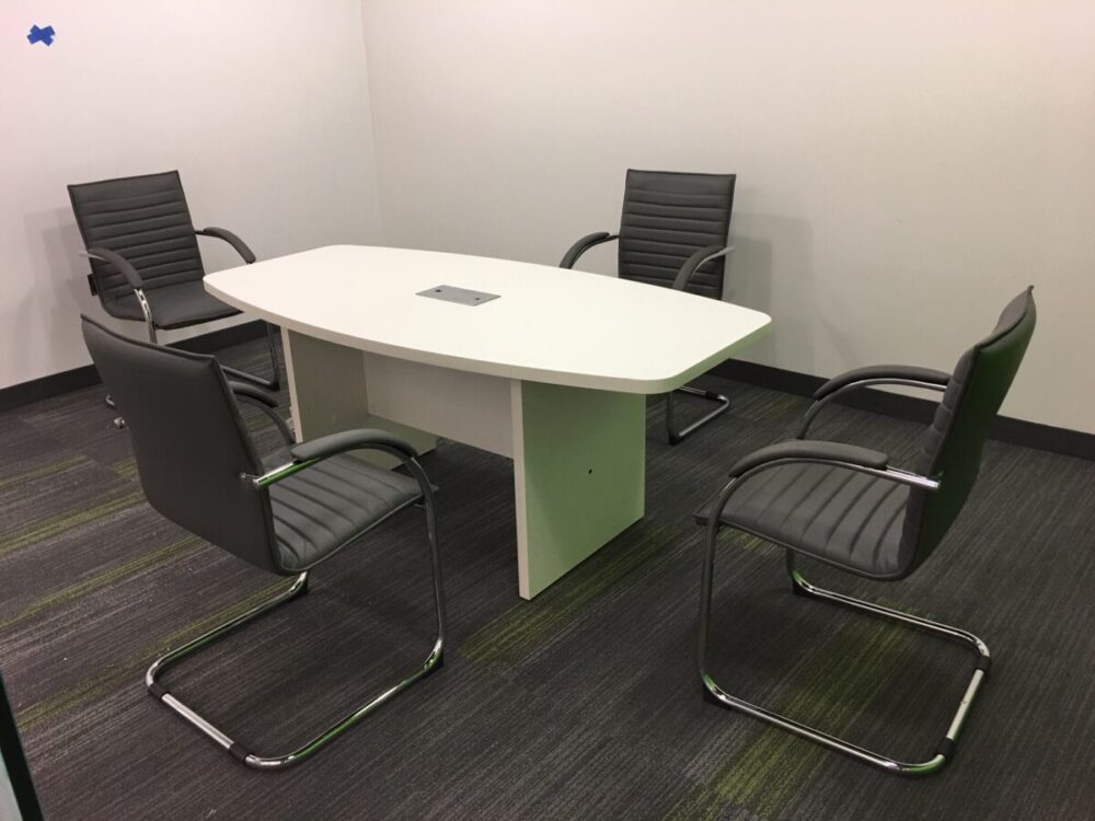 White Boat Shape Conference Table 6ft -Slab base White Boat Shape Conference Table 6ft -Slab base