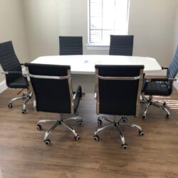 White Boat Shape Conference Table 6ft - Slab base $469