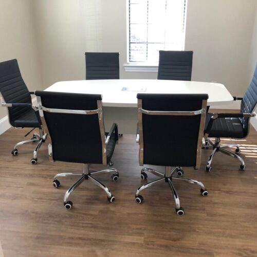 White Boat Shape Conference Table 6ft - Slab base $469