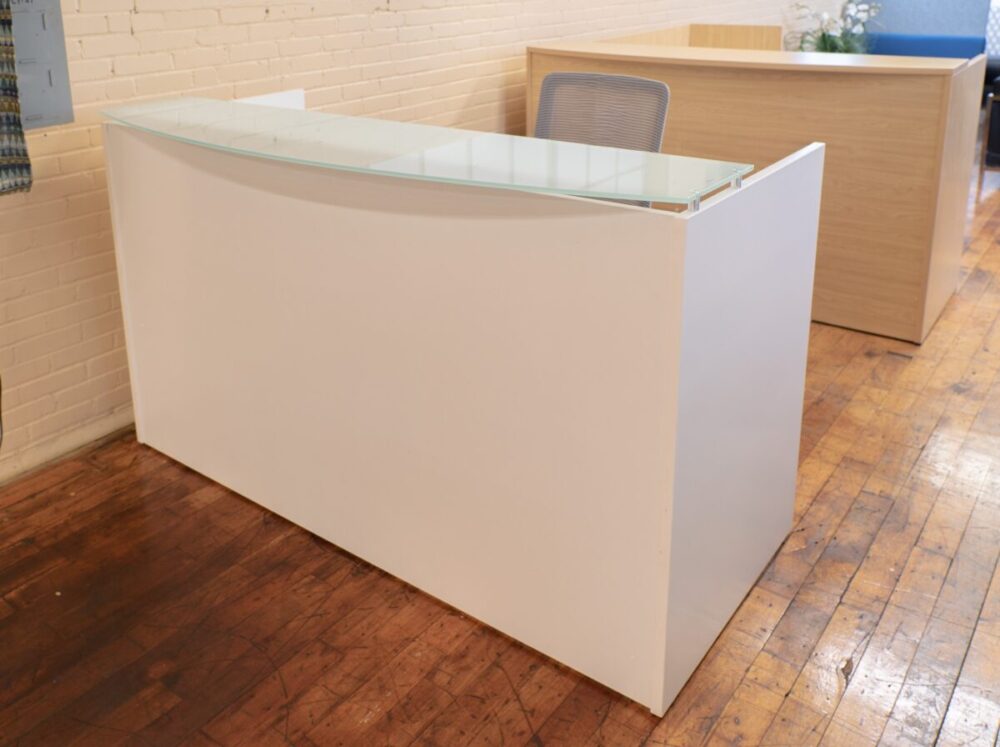 White Glass Reception Desk White Glass Reception Desk