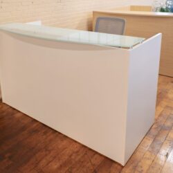 White Glass Reception Desk