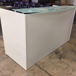White Reception Desk with Glass