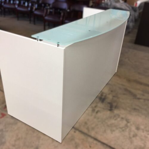 White Reception Desk with Glass top K