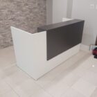 White Reception Desk with Gray Overlay