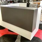 White Reception Desk with Gray Overlay