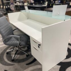 White Reception Desk with one file