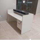 White Reception Desk with Gray Overlay