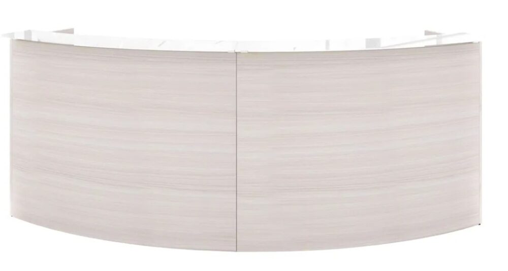 two person reception desk Blanc de gris finish two person reception desk Blanc de gris finish
