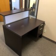 Espresso Reception Desk Single