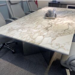 Pre owned white marble conference table UMCT13