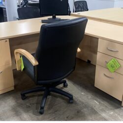 ULL11 Maple 30x72 L Shape with 2 filing cabinets