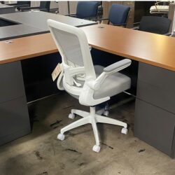 ULL13 Cherry and Gray L Shape Desk