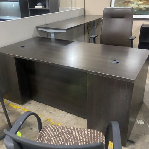 ULL15 Espresso Electric L Shaped Desk