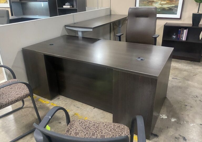 ULL15 Espresso Electric L Shaped Desk