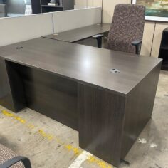 ULL15 Espresso Electric L Shaped Desk