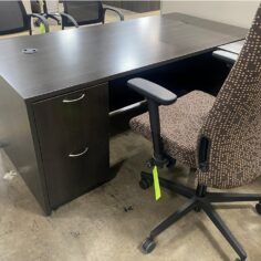 ULL15 Espresso Electric L Shaped Desk