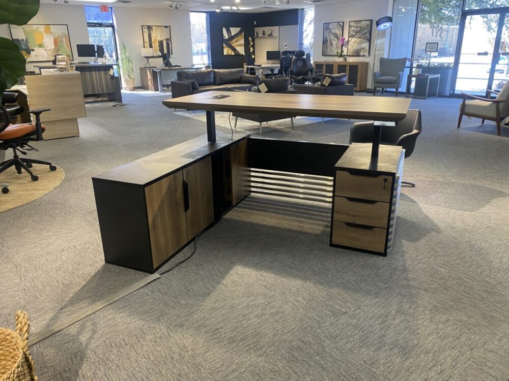 Modern Rustic Electric L Shape Desk Modern Rustic Electric L Shape Desk