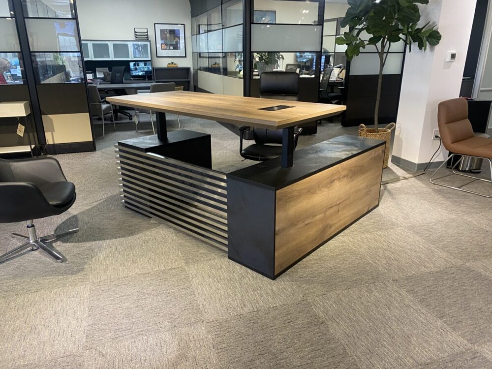 Modern Rustic Electric L Shape Desk