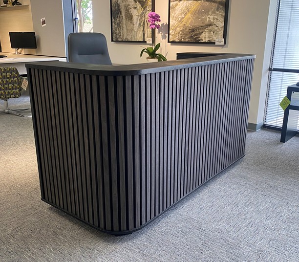 Reception Desk Black and Gray with LED lights