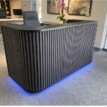 Reception Desk Black and Gray with LED lights i