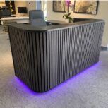 Reception Desk Black and Gray with LED lights j