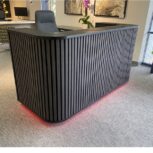 Reception Desk Black and Gray with LED lights l