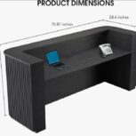 Reception Desk Black and Gray with LED lights n