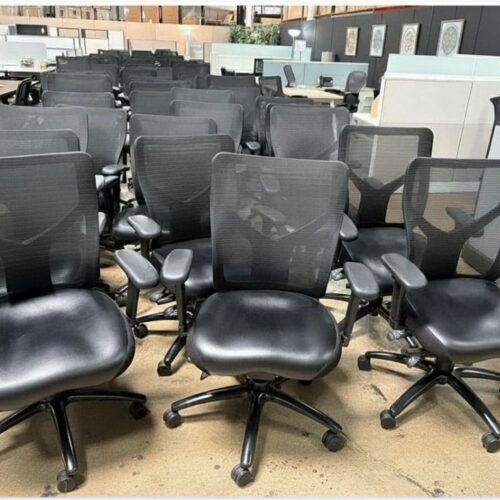 USED â Black leather Mesh Desk Chair | USDC-15