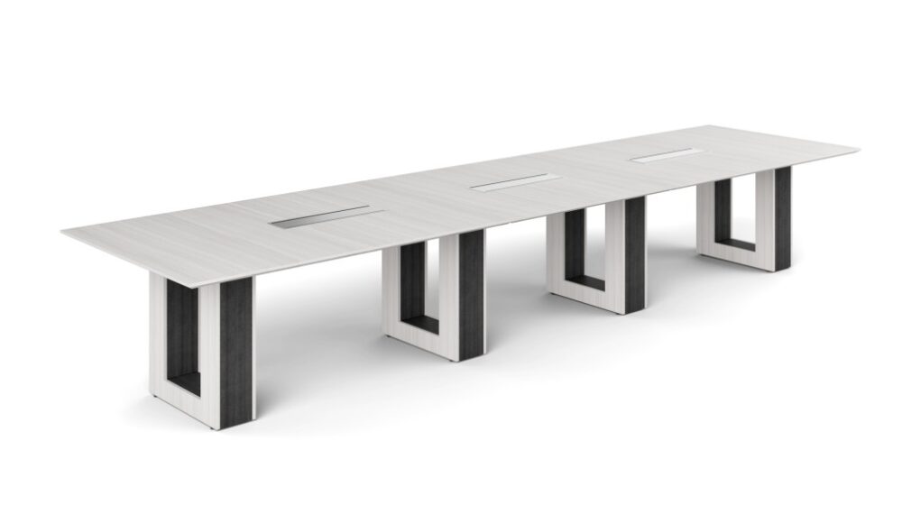 Blanc De Gris Conference Table with O Leg Bases Blanc De Gris Conference Table with O Leg Bases