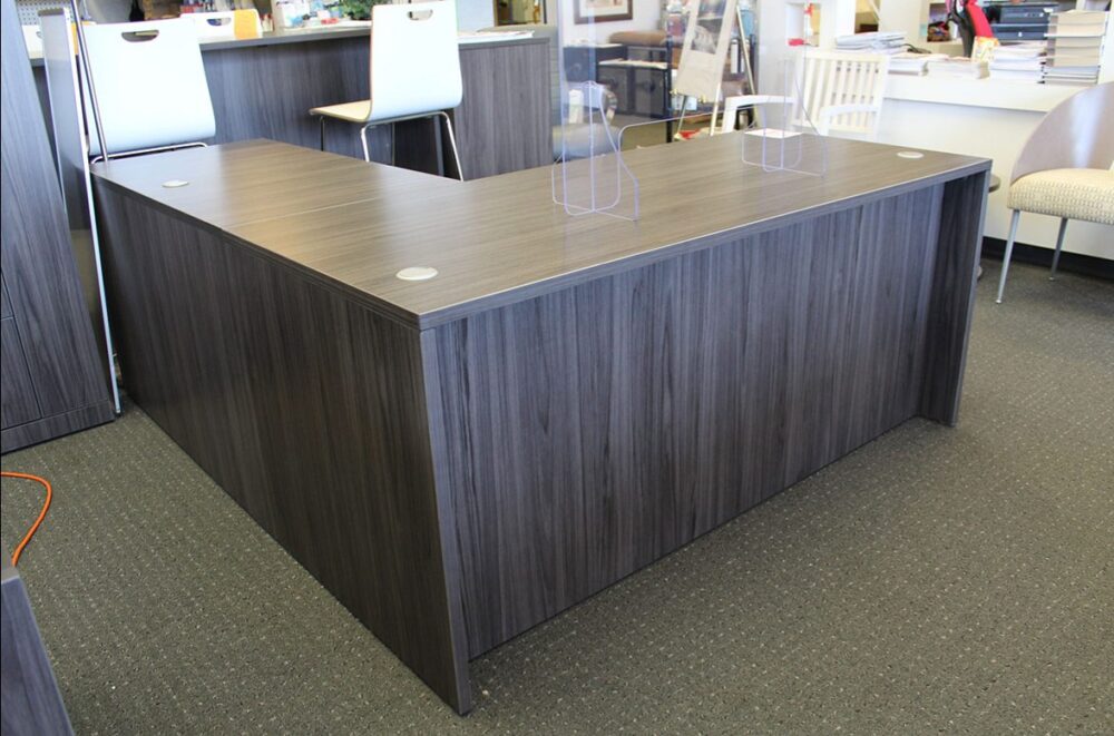 Coastal Gray L Shape with two hanging File cabinets Coastal Gray L Shape with two hanging File cabinets