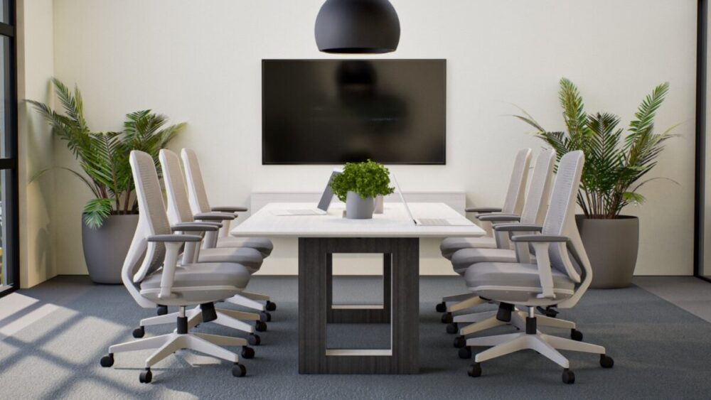 Conference Table with Open leg Base in Grigio Gray finish b Conference Table with Open leg Base in Grigio Gray finish b