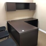Espresso L shape with wall mounted hutch