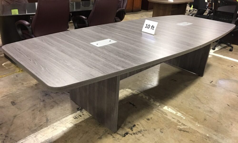 Gray 10ft Boat Shape Table a Gray 10ft Boat Shape Table a