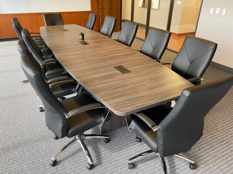 Gray 14ft Boat shape conference table b (2022_11_22 17_04_38 UTC)