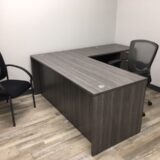 Gray L shape desk