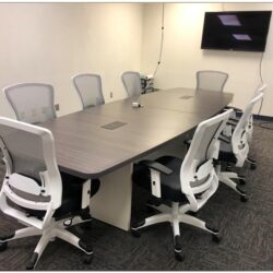 Gray and White Conference Table