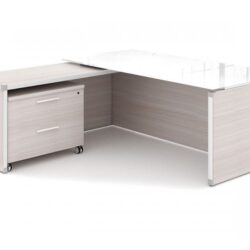 L Shape with Glass Top