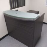 Reception Desk 4ft Gray finish with glass top