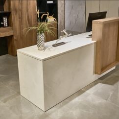 Reception Desk White and Oak 78in long a