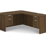 Walnut L with two hanging files