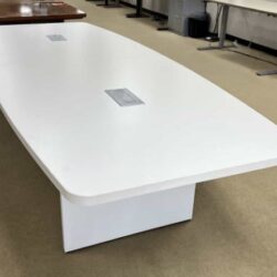 White 10ft Boat Shape Conference Table a